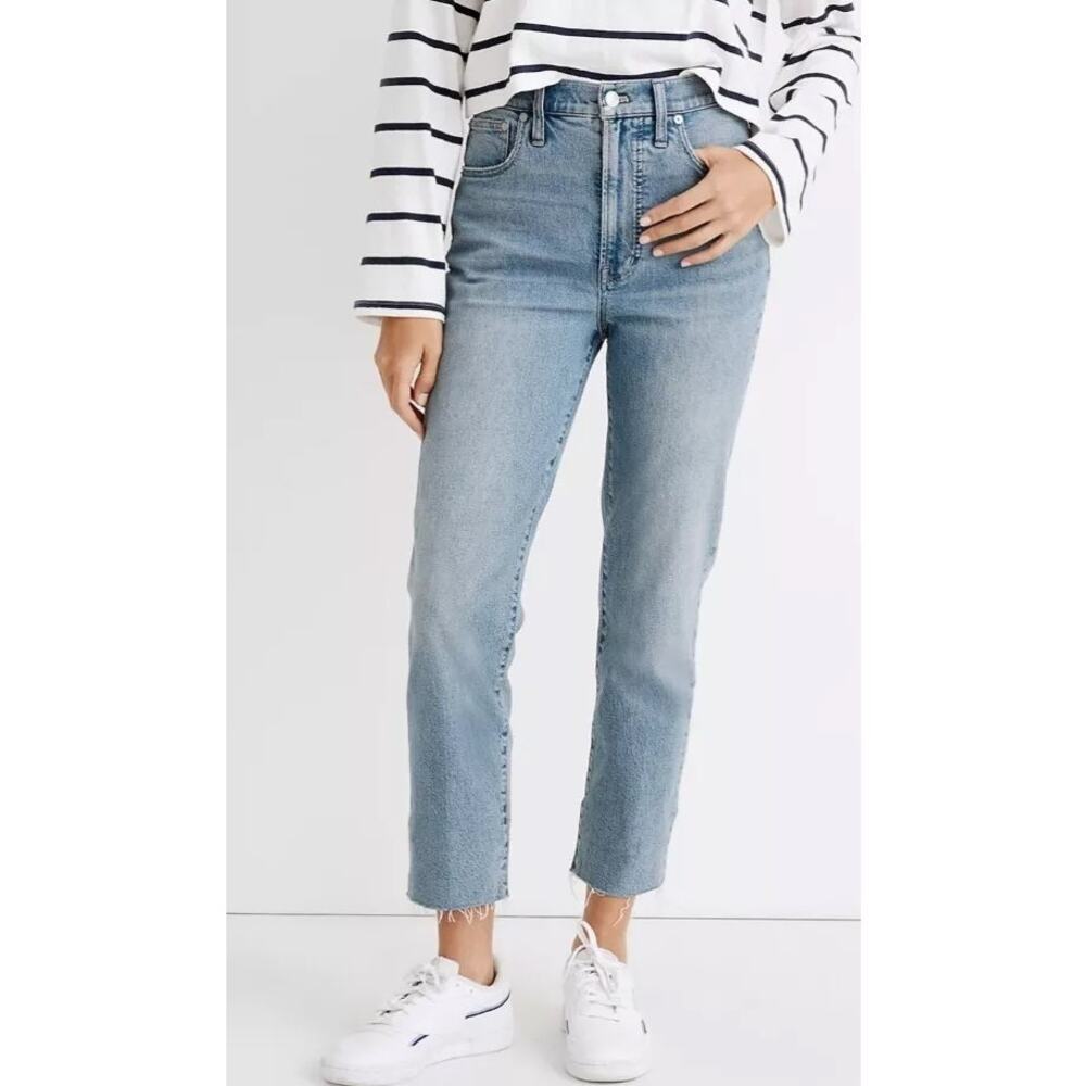 Madewell Women's The Perfect Vintage Jean High Rise Cropped Raw Hem Stretch 26T‎